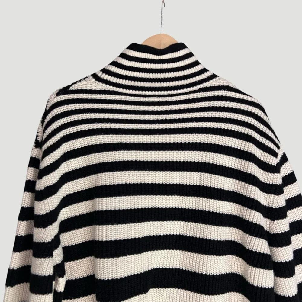 & Other Stories Stockholm Atelier Wool Blend Striped Turtleneck Sweater Sz Large - Picture 8 of 9